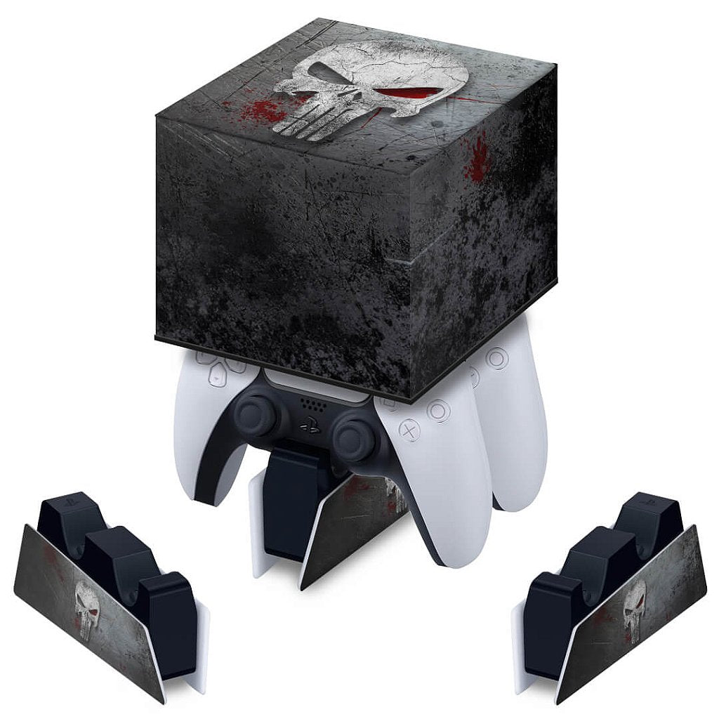 Capa PS5 Base de Carregamento Controle - The Punisher Justiceiro