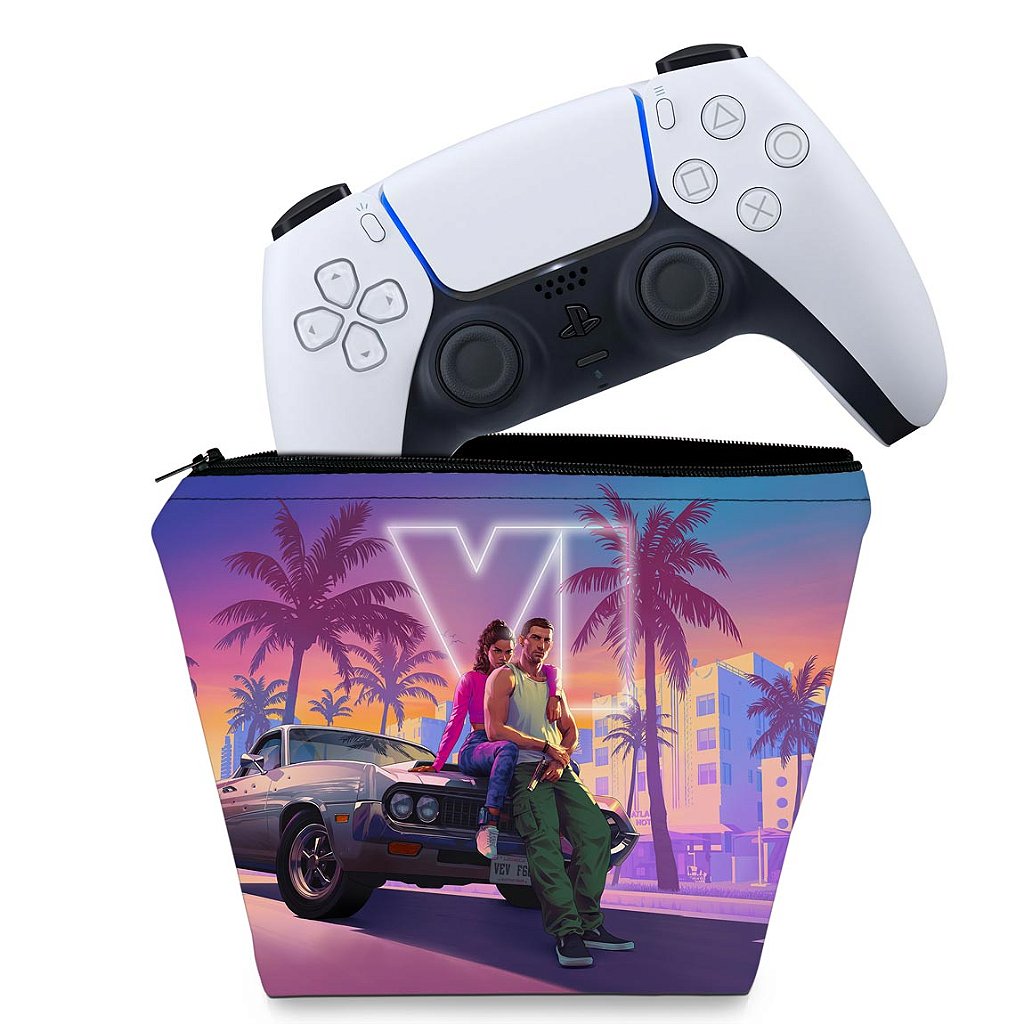 Capa Case PS5 Controle - GTA 6 VI