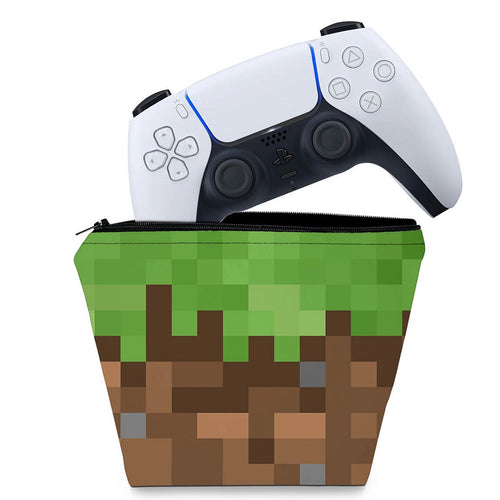Capa Case PS5 Controle - Minecraft