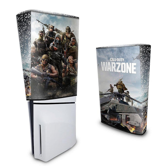 Capa PS5 Slim Anti Poeira Vertical - Call of Duty Warzone