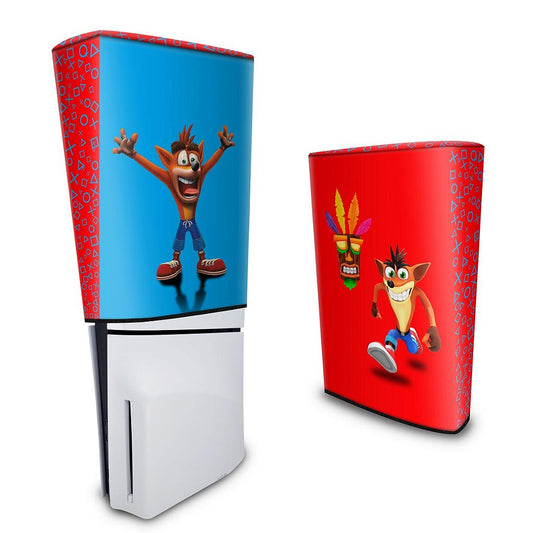 Capa PS5 Slim Anti Poeira Vertical - Crash Bandicoot