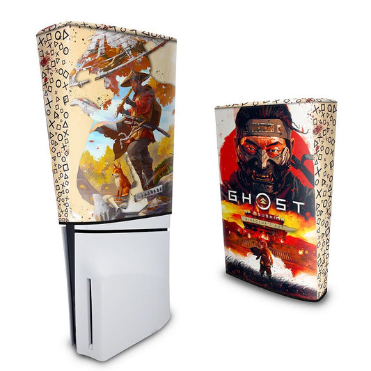 Capa PS5 Slim Anti Poeira Vertical - Ghost Of Tsushima Director's Cut