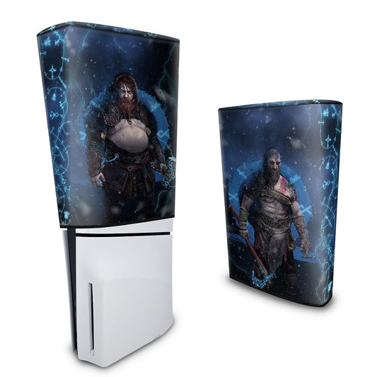 Capa PS5 Slim Anti Poeira Vertical - God of War Ragnarok B