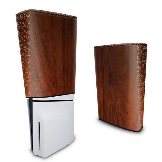 Capa PS5 Slim Anti Poeira Vertical - Madeira