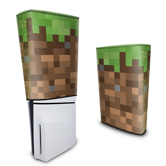 Capa PS5 Slim Anti Poeira Vertical - Minecraft