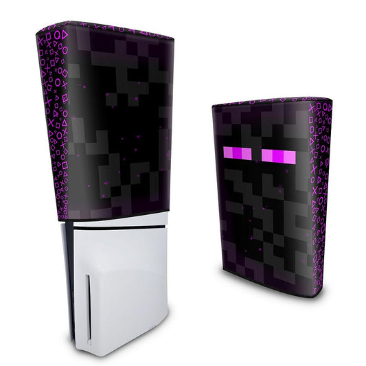 Capa PS5 Slim Anti Poeira Vertical - Minecraft Enderman