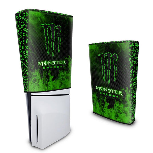 Capa PS5 Slim Anti Poeira Vertical - Monster Energy Drink