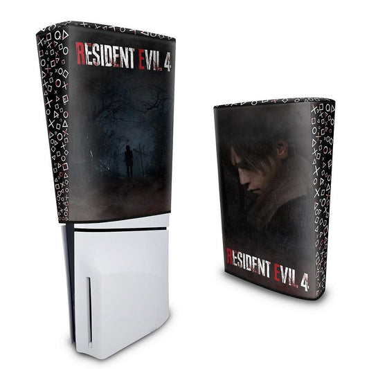 Capa PS5 Slim Anti Poeira Vertical - Resident Evil 4 Remake