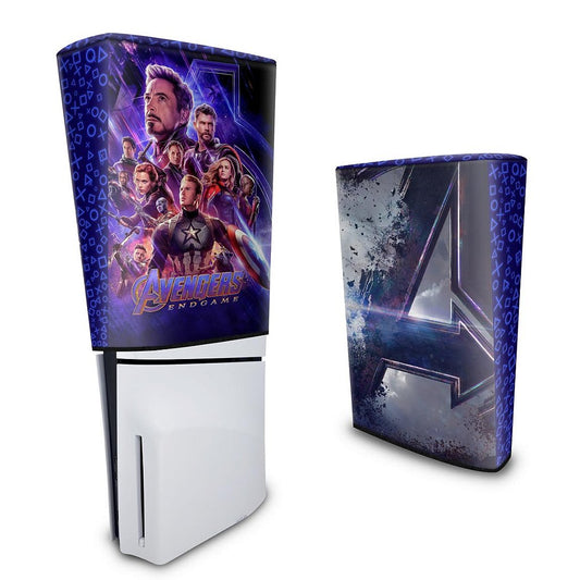 Capa PS5 Slim Anti Poeira Vertical - Vingadores Ultimato Endgame