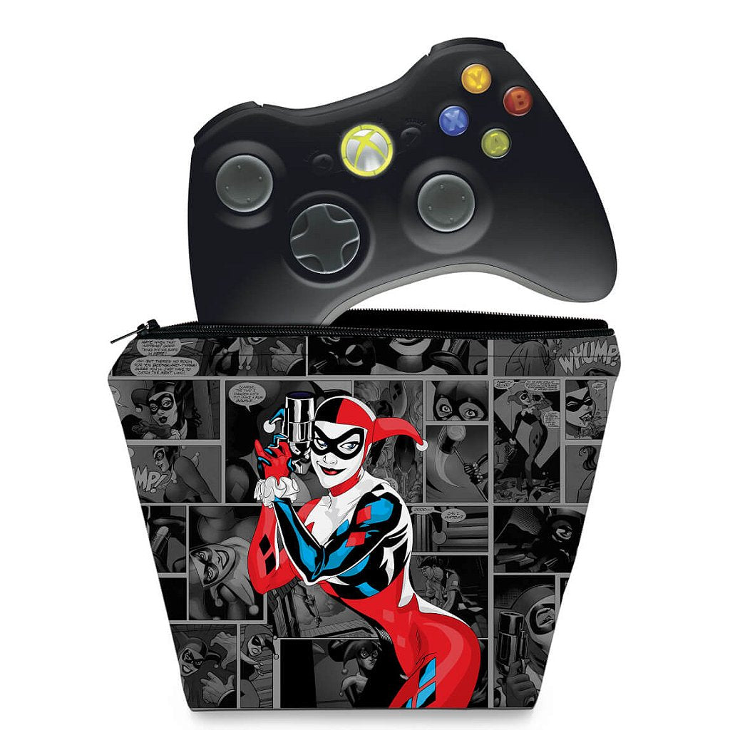 Capa Xbox 360 Controle Case - Arlequina Harley Quinn