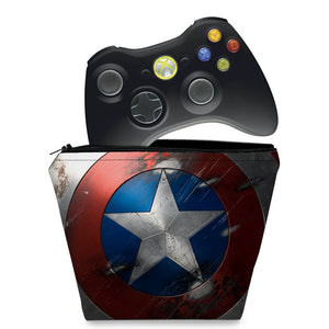 Capa Case Xbox 360 Controle - Capitão América