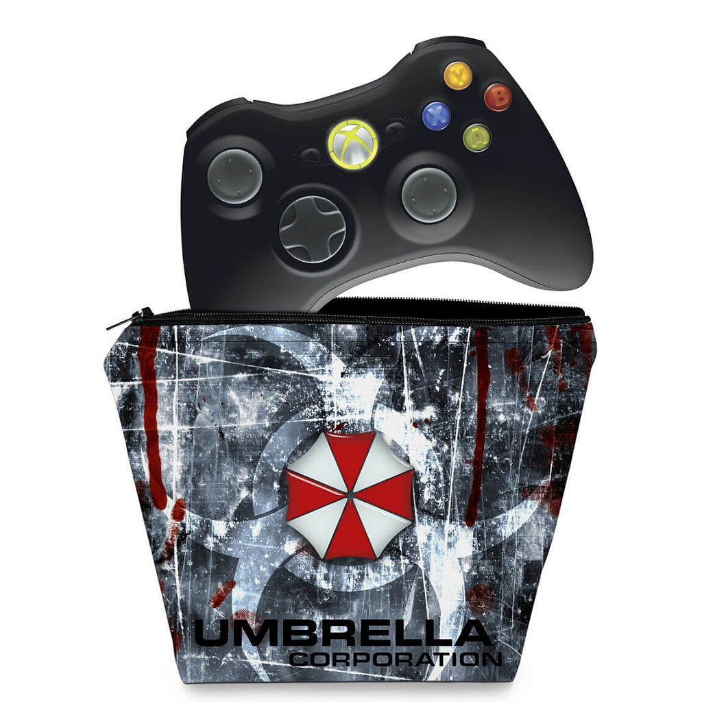 Capa Case Xbox 360 Controle - Resident Evil Umbrella