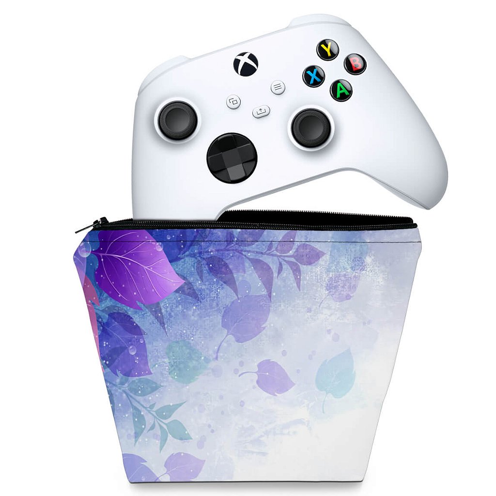 Capa Case Xbox Series S X Controle - Folhas Lilás
