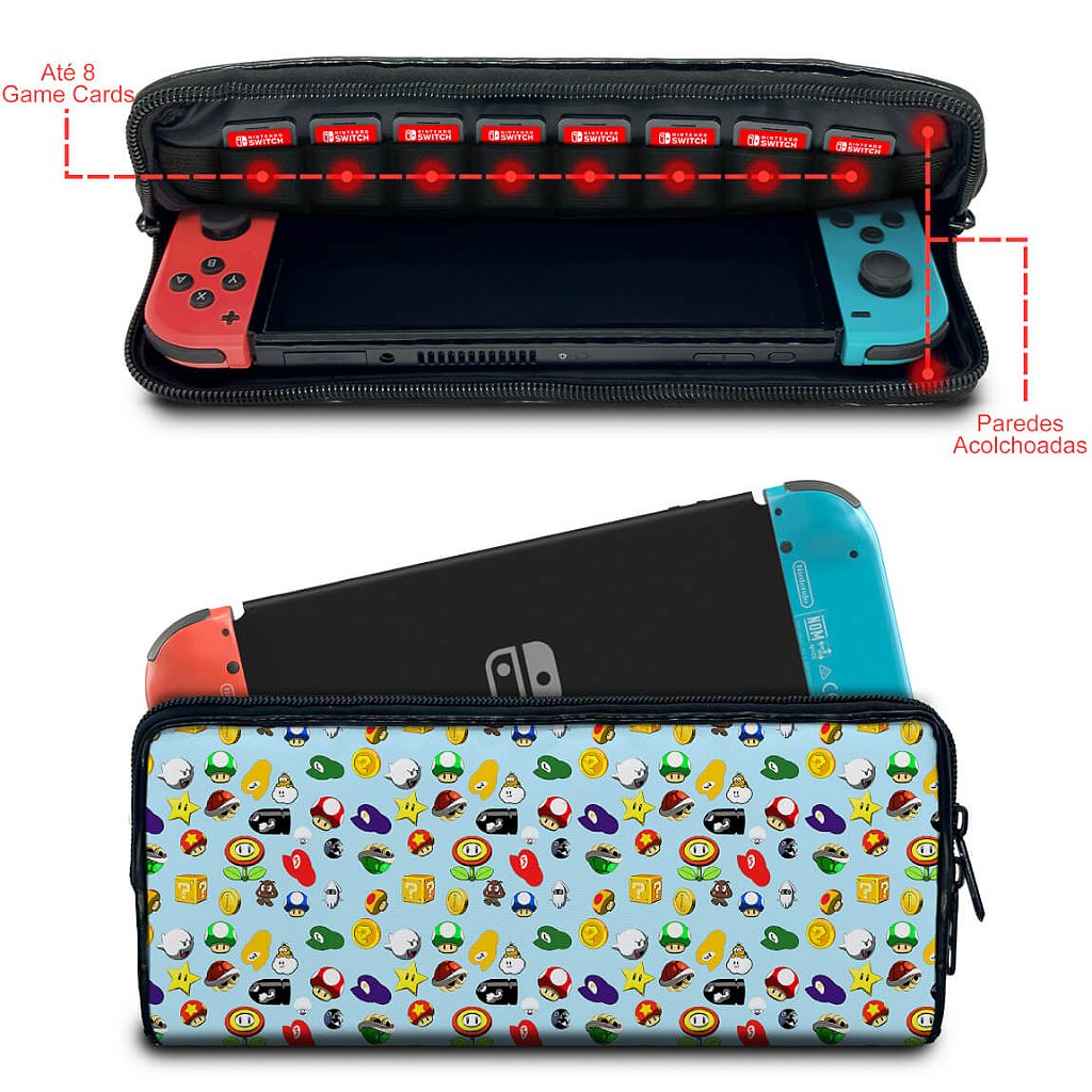 Case Nintendo Switch 1 Bolsa Estojo - Super Mario - Pop Arte Skins - foto 2