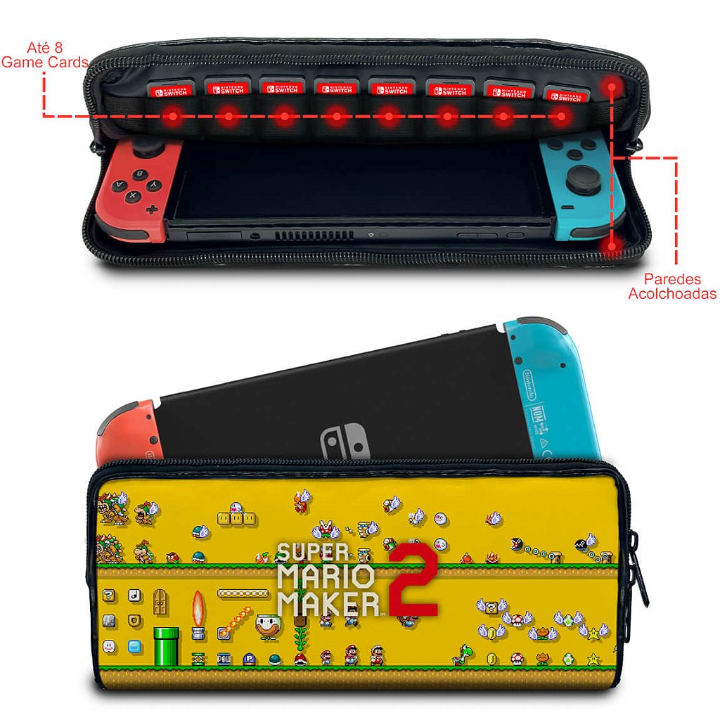 Case Nintendo Switch 1 Bolsa Estojo - Super Mario Maker 2 - Pop Arte Skins - foto 2
