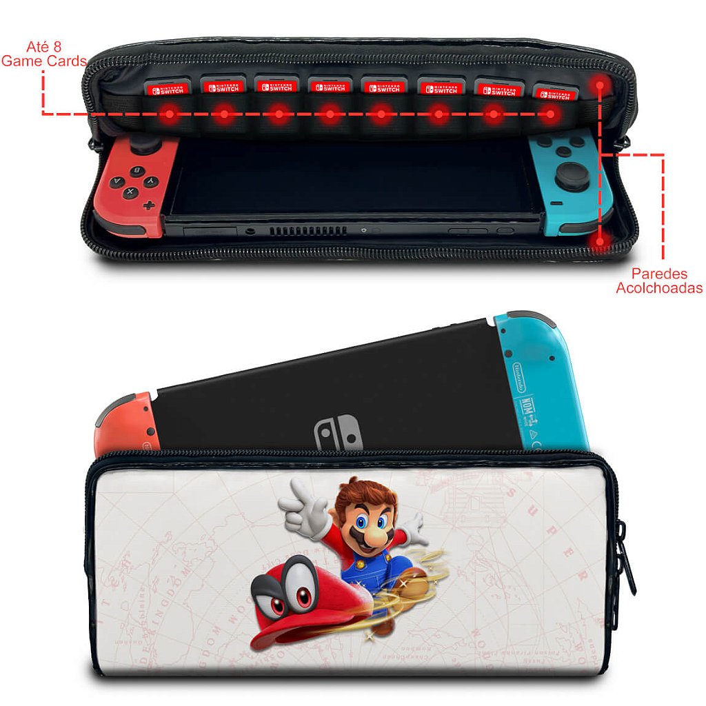 Case Nintendo Switch 1 Bolsa Estojo - Super Mario Odyssey - Pop Arte Skins - foto 2