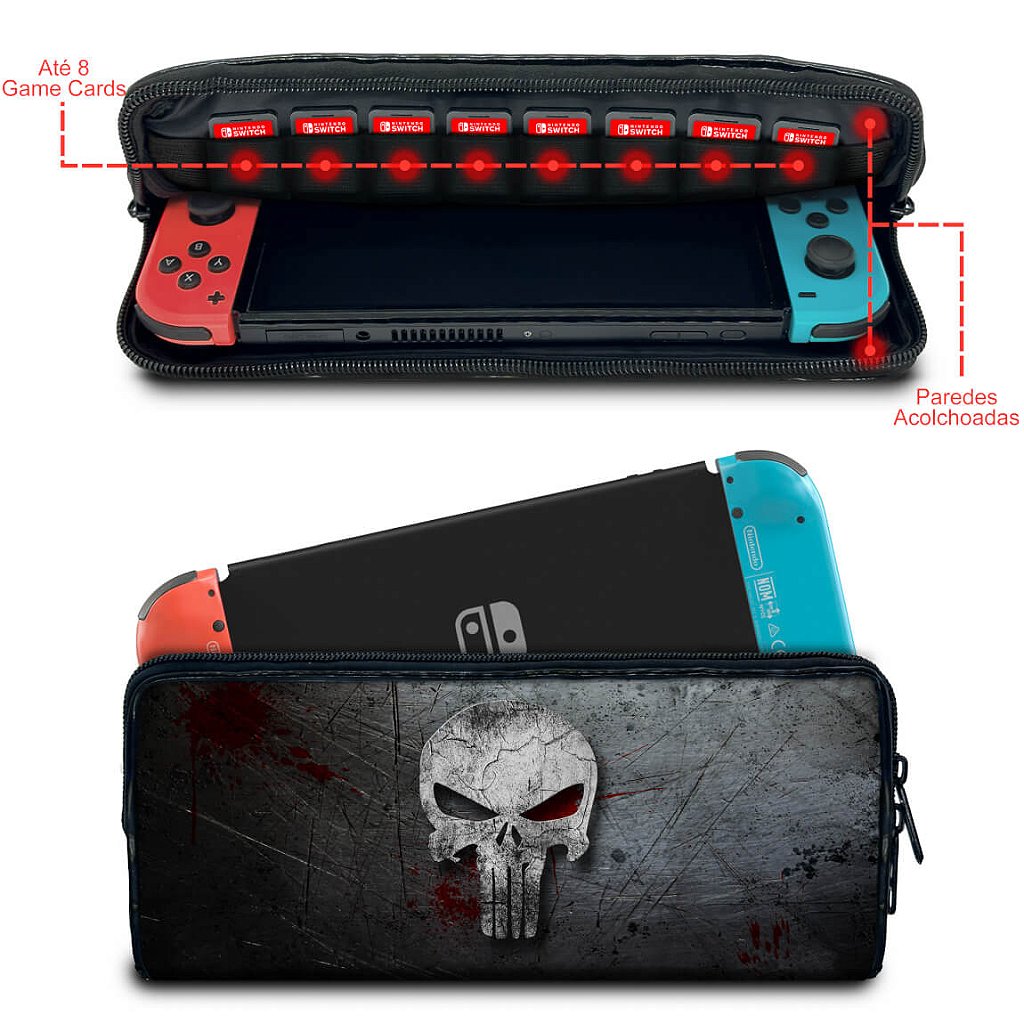 Case Nintendo Switch 1 Bolsa Estojo - The Punisher Justiceiro - Pop Arte Skins - foto 2