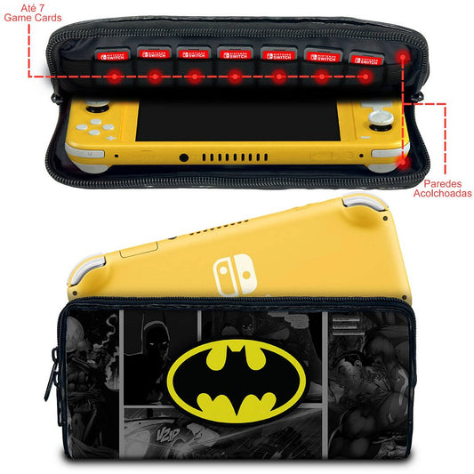 Case Nintendo Switch Lite Bolsa Estojo - Batman Comics