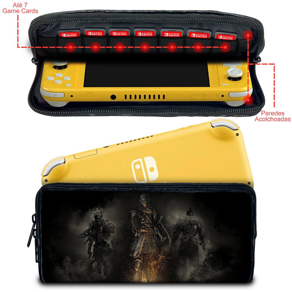 Case Nintendo Switch 1 Lite Bolsa Estojo - Dark Souls Remastered - Pop Arte Skins - foto 2