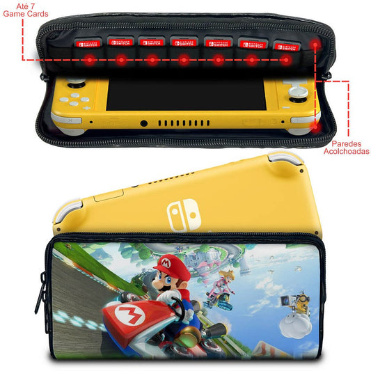 Case Nintendo Switch Lite Bolsa Estojo - Mario Kart 8