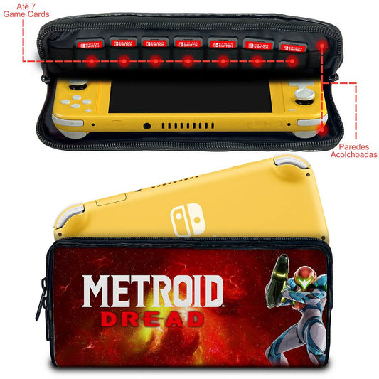 Case Nintendo Switch Lite Bolsa Estojo - Metroid Dread