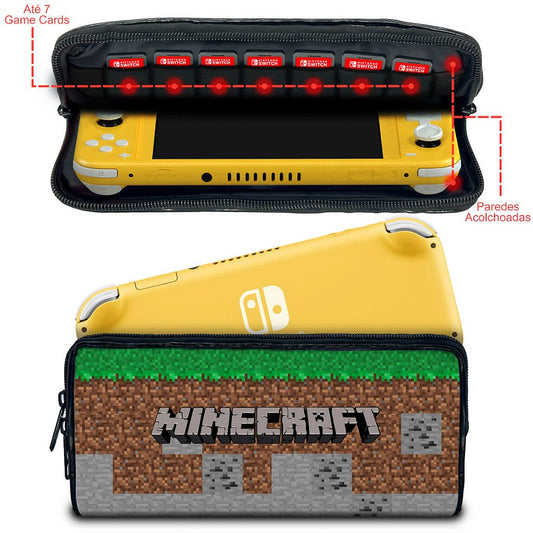 Case Nintendo Switch Lite Bolsa Estojo - Minecraft