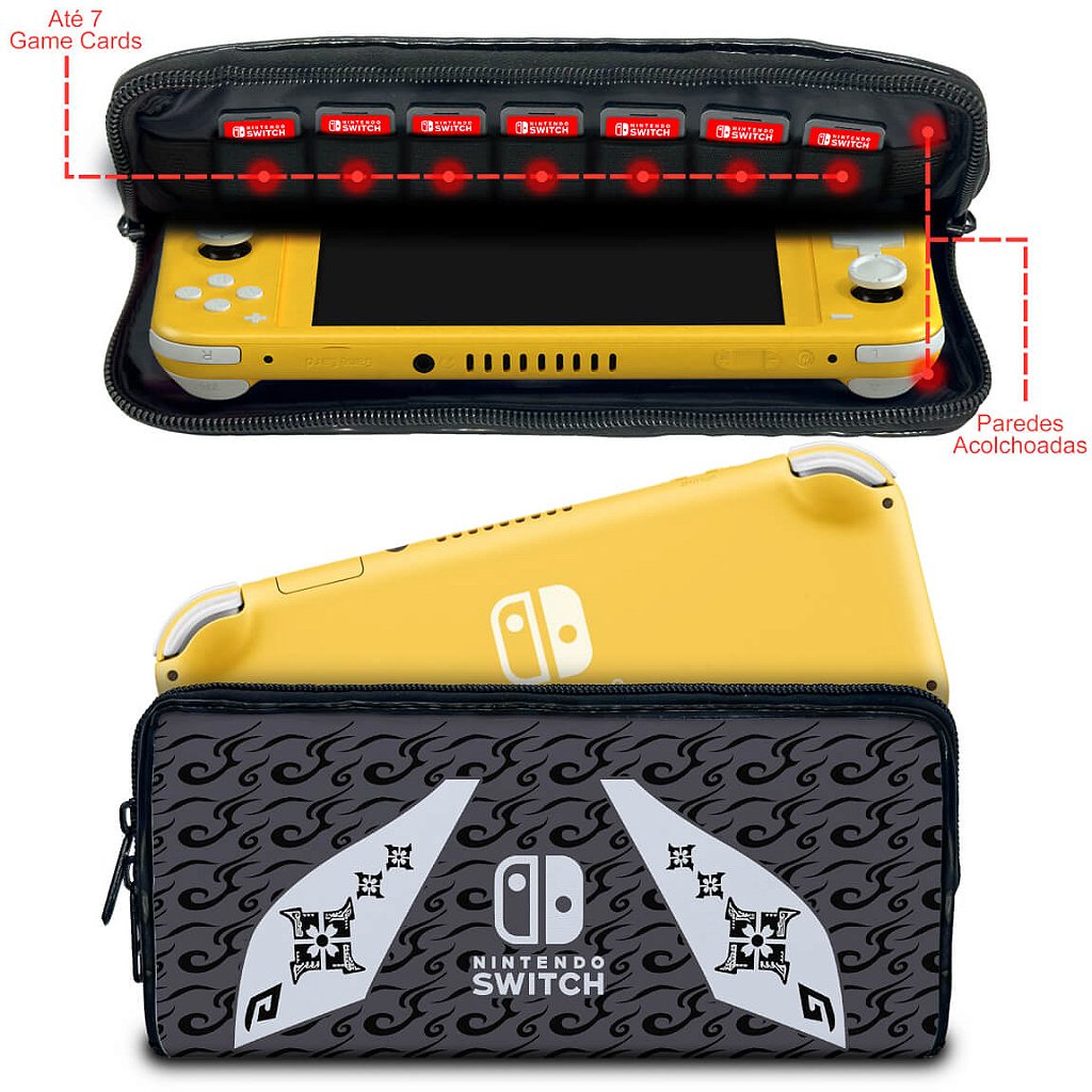 Case Nintendo Switch 1 Lite Bolsa Estojo - Monster Hunter Rise - Pop Arte Skins - foto 2