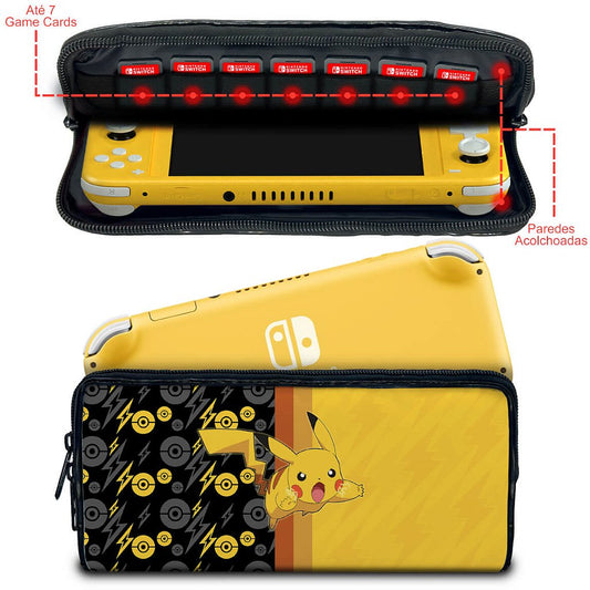 Case Nintendo Switch Lite Bolsa Estojo - Pikachu Pokemon