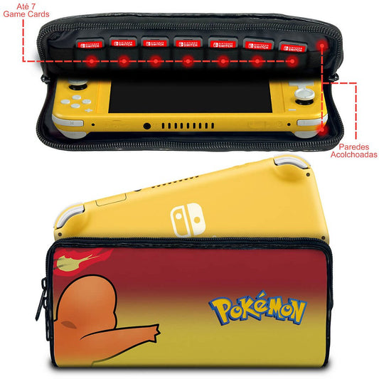 Case Nintendo Switch Lite Bolsa Estojo - Pokémon Charmander