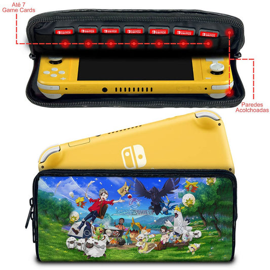 Case Nintendo Switch Lite Bolsa Estojo - Pokémon Sword And Shield