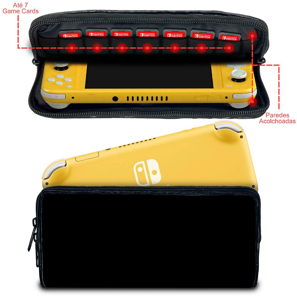 Case Nintendo Switch 1 Lite Bolsa Estojo - Preta All Black - Pop Arte Skins - foto 2
