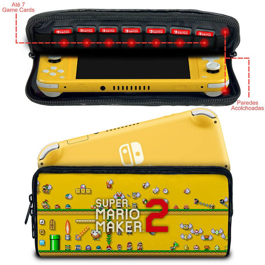 Case Nintendo Switch Lite Bolsa Estojo - Super Mario Maker 2