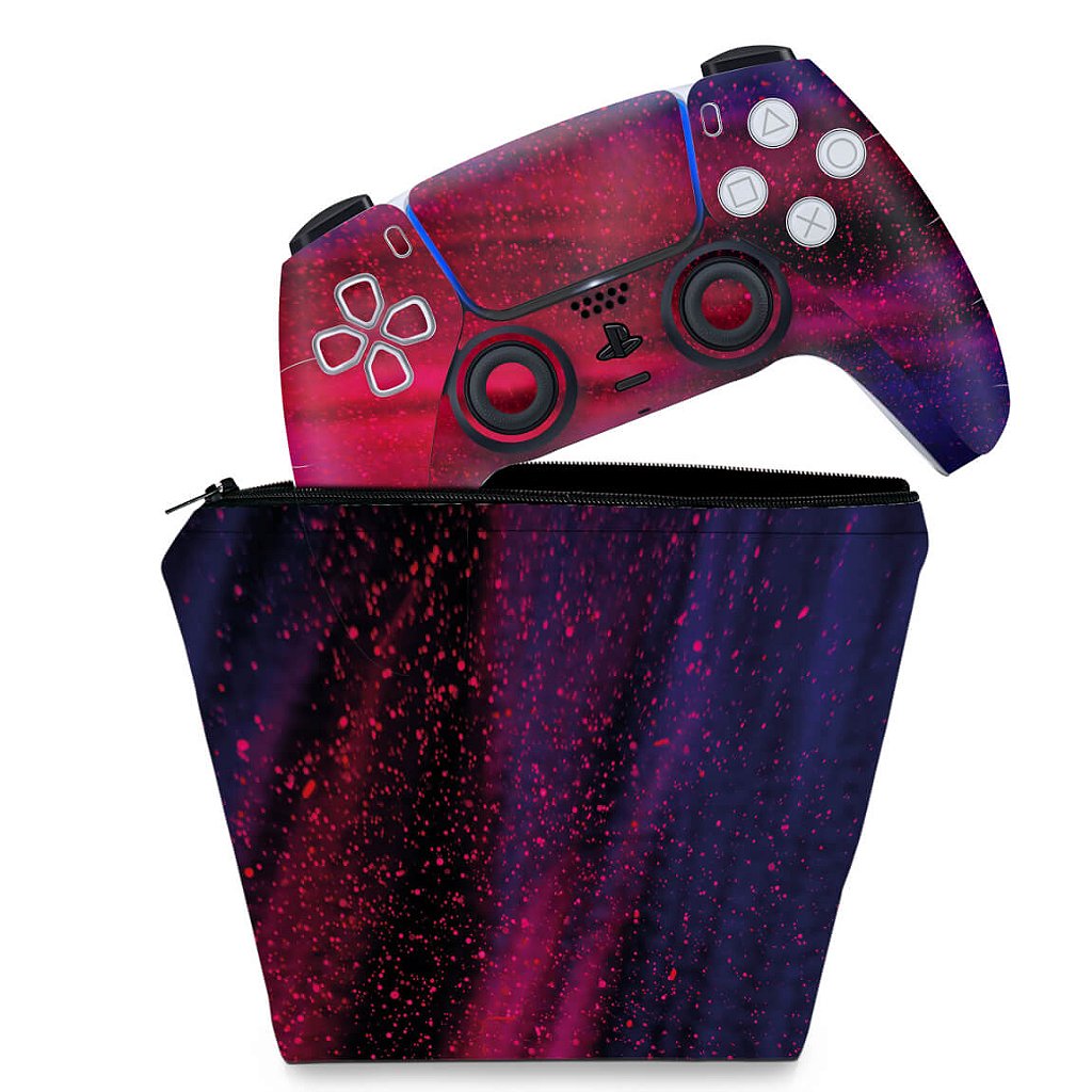 KIT Capa Case e Skin Anti-Rage PS5 Controle - Abstrato #101