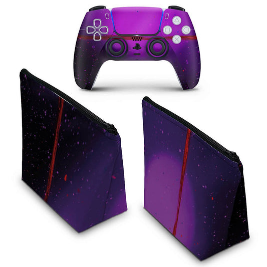 KIT Capa Case e Skin Anti-Rage PS5 Controle - Abstrato #102
