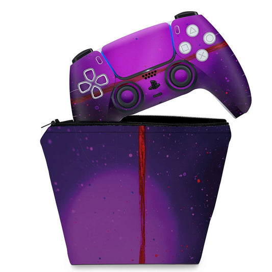 KIT Capa Case e Skin Anti-Rage PS5 Controle - Abstrato #102