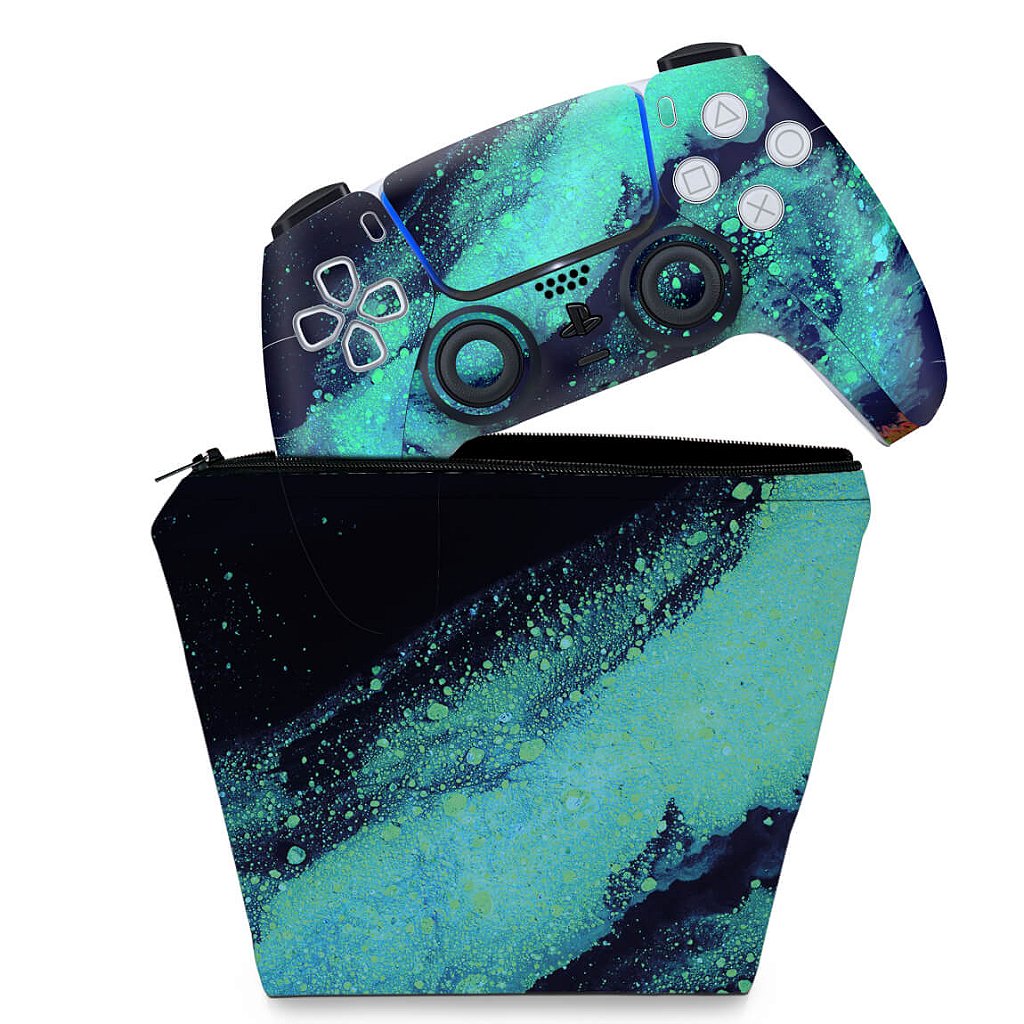 KIT Capa Case e Skin Anti-Rage PS5 Controle - Abstrato #105