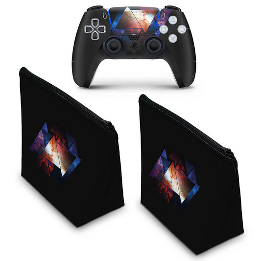 KIT Capa Case e Skin Anti-Rage PS5 Controle - Abstrato #90