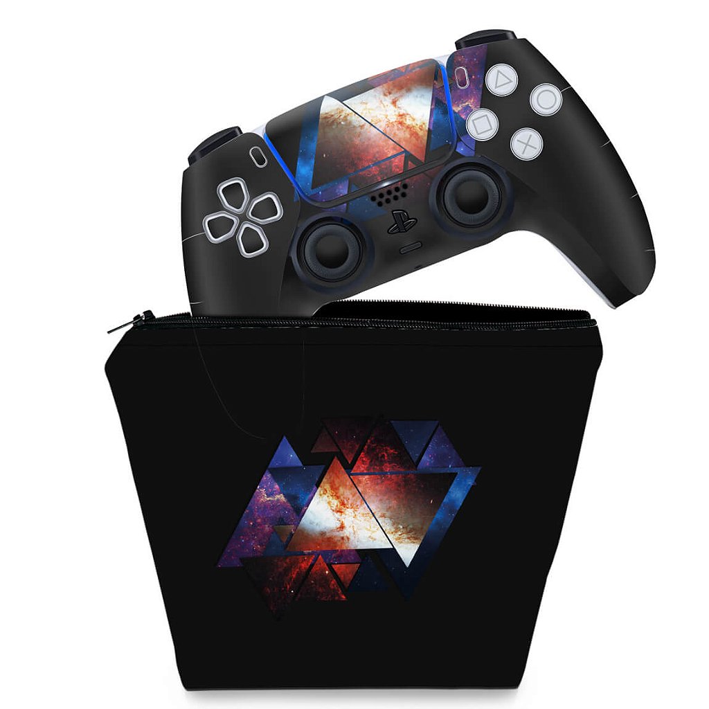 KIT Capa Case e Skin Anti-Rage PS5 Controle - Abstrato #90