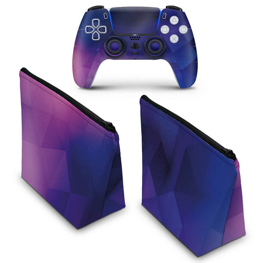 KIT Capa Case e Skin Anti-Rage PS5 Controle - Abstrato #92