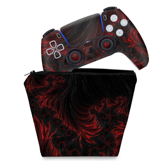 KIT Capa Case e Skin Anti-Rage PS5 Controle - Abstrato #96