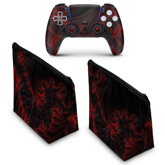 KIT Capa Case e Skin Anti-Rage PS5 Controle - Abstrato #96