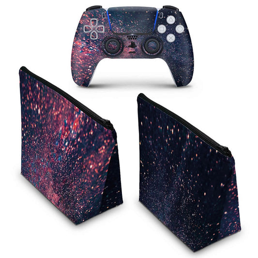 KIT Capa Case e Skin Anti-Rage PS5 Controle - Abstrato #97