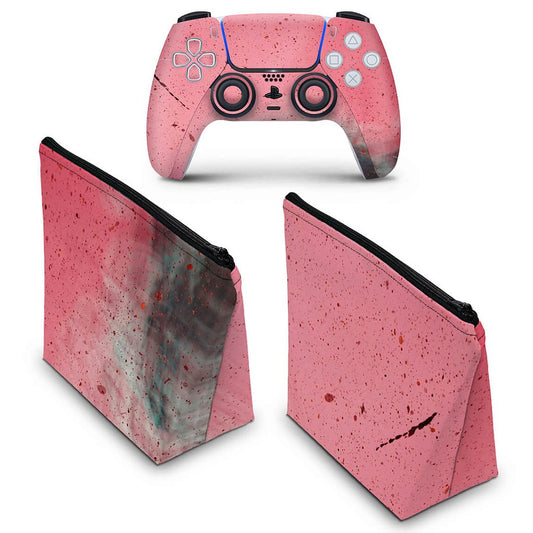 KIT Capa Case e Skin Anti-Rage PS5 Controle - Abstrato #99