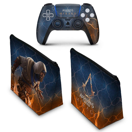 KIT Capa Case e Skin Anti-Rage PS5 Controle - Assassin's Creed Mirage