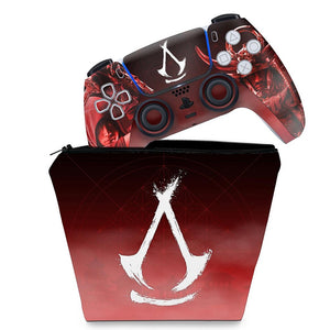 KIT Capa Case e Skin Anti-Rage PS5 Controle - Assassin's Creed Shadows - Pop Arte Skins