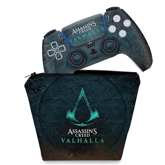 KIT Capa Case e Skin Anti-Rage PS5 Controle - Assassin's Creed Valhalla