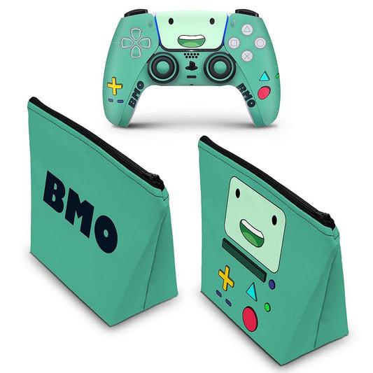 KIT Capa Case e Skin Anti-Rage PS5 Controle - BMO Hora de Aventura