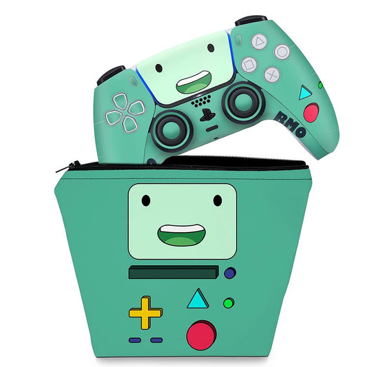 KIT Capa Case e Skin Anti-Rage PS5 Controle - BMO Hora de Aventura