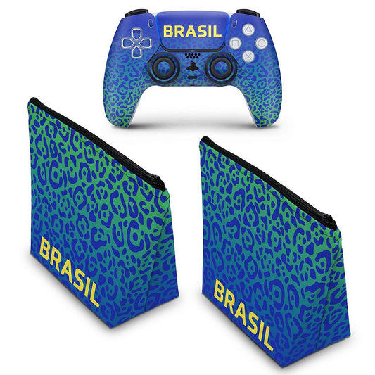 KIT Capa Case e Skin Anti-Rage PS5 Controle - Brasil