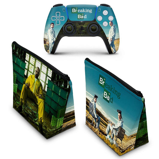 KIT Capa Case e Skin Anti-Rage PS5 Controle - Breaking Bad